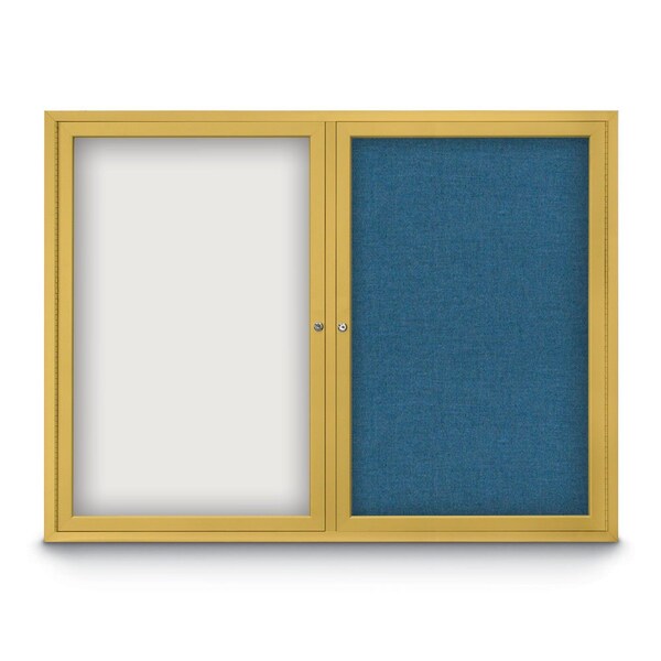 United Visual Products Corkboard, Surf/Bronze, 42" x 32" UV4035-BRONZE-SURF - main